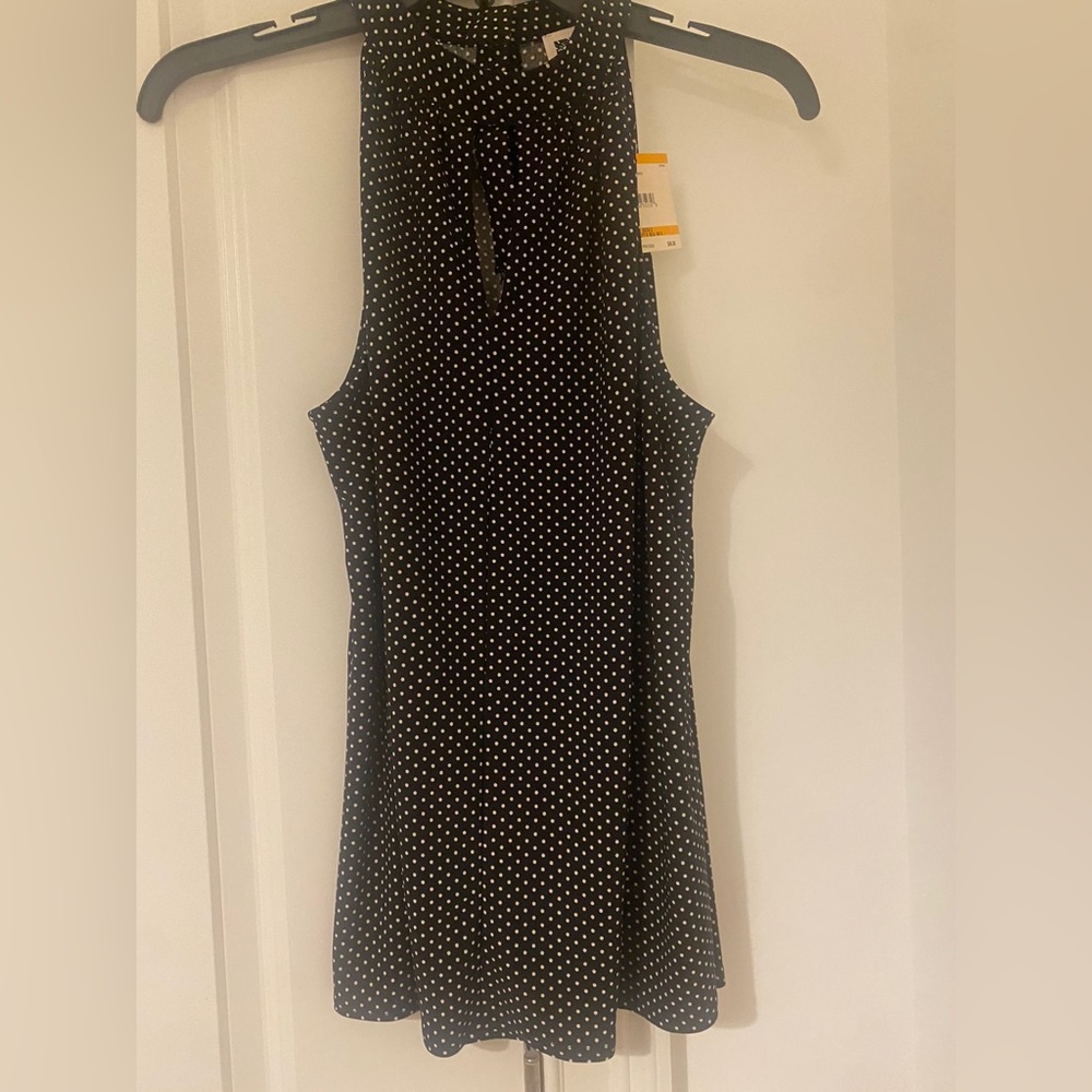 Ann Klein Sleeveless Black/White Top